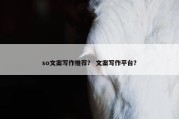so文案写作推荐？ 文案写作平台？