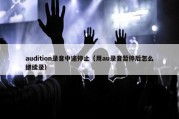 audition录音中途停止（用au录音暂停后怎么继续录）