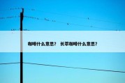 咖啡什么意思？ 长萃咖啡什么意思？