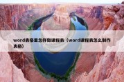 word表格里怎样做课程表（word课程表怎么制作表格）