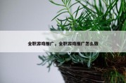 全职游戏推广，全职游戏推广怎么做