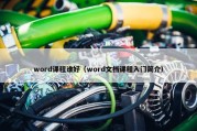 word课程谁好（word文档课程入门简介）