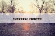 考研数学整体复习（考研数学整理）