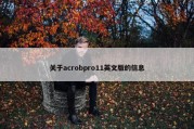 关于acrobpro11英文版的信息