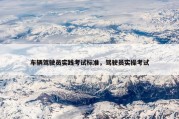 车辆驾驶员实践考试标准，驾驶员实操考试