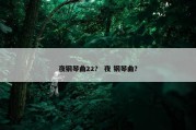夜钢琴曲22？ 夜 钢琴曲？