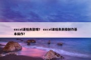 excel课程表整理？ excel课程表表格制作基本操作？
