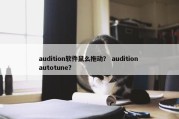 audition软件鼠么拖动？ audition autotune？