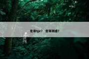 宽带tpr？ 宽带测速？