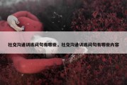 社交沟通训练问句有哪些，社交沟通训练问句有哪些内容