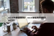 excel中课程表斜线？ excel课程表斜线里怎么打字？