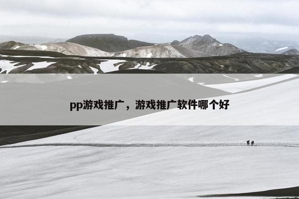pp游戏推广，游戏推广软件哪个好