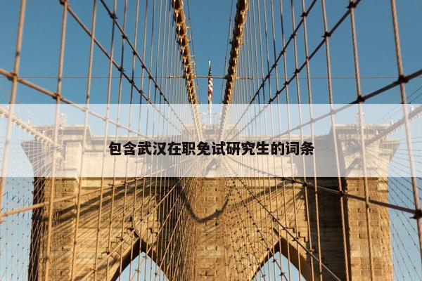 包含武汉在职免试研究生的词条