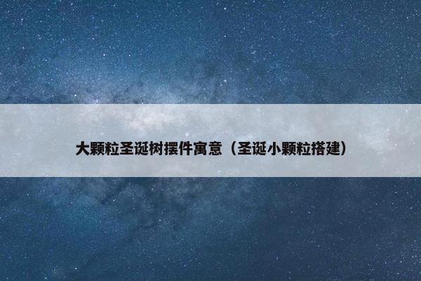 大颗粒圣诞树摆件寓意（圣诞小颗粒搭建）