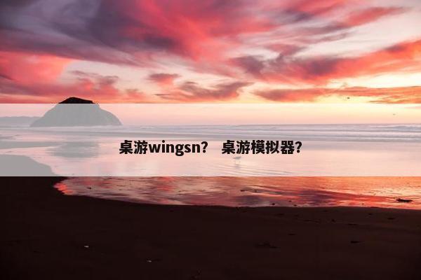 桌游wingsn？ 桌游模拟器？