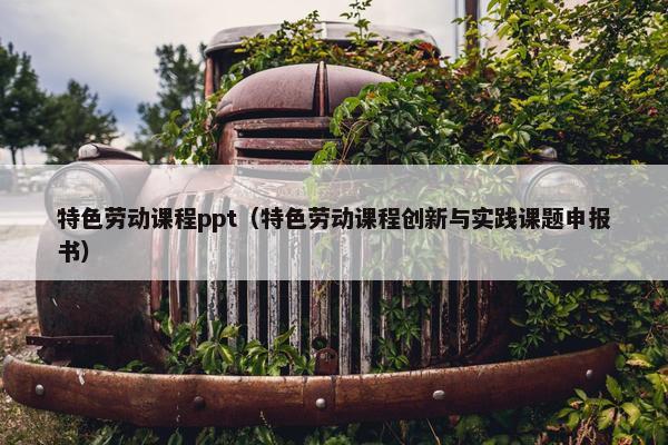 特色劳动课程ppt（特色劳动课程创新与实践课题申报书）