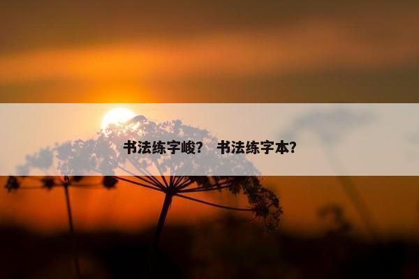 书法练字峻？ 书法练字本？