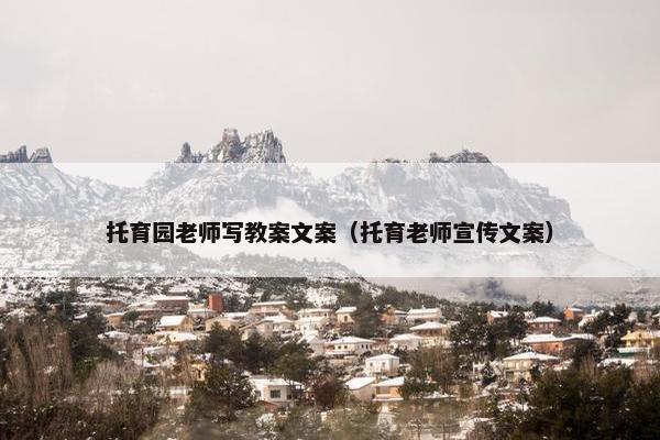 托育园老师写教案文案（托育老师宣传文案）