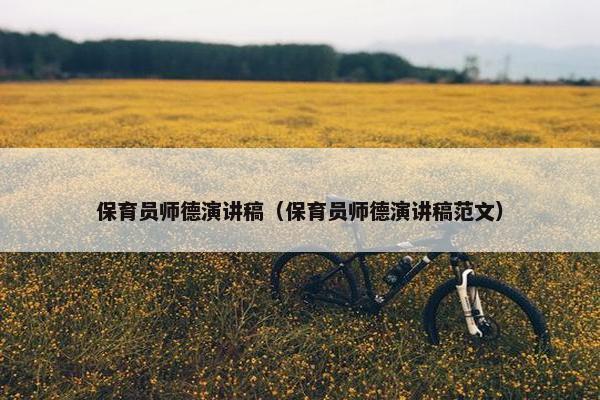 保育员师德演讲稿（保育员师德演讲稿范文）