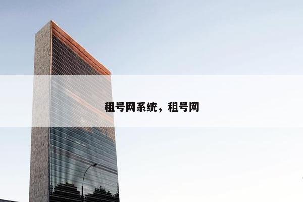 租号网系统，租号网