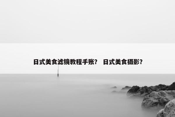 日式美食滤镜教程手账？ 日式美食摄影？