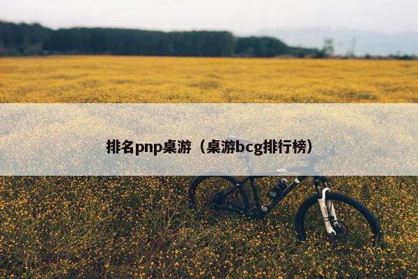 排名pnp桌游（桌游bcg排行榜）