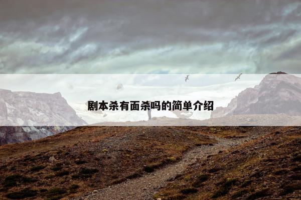剧本杀有面杀吗的简单介绍