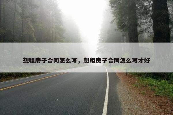 想租房子合同怎么写，想租房子合同怎么写才好