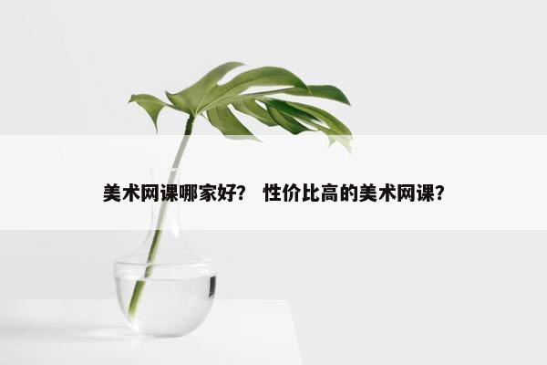 美术网课哪家好？ 性价比高的美术网课？
