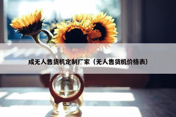 成无人售货机定制厂家（无人售货机价格表）
