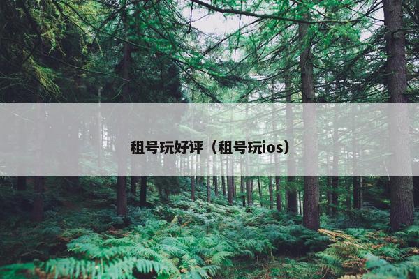 租号玩好评（租号玩ios）