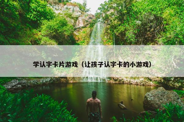 学认字卡片游戏（让孩子认字卡的小游戏）