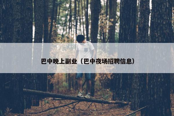 巴中晚上副业（巴中夜场招聘信息）