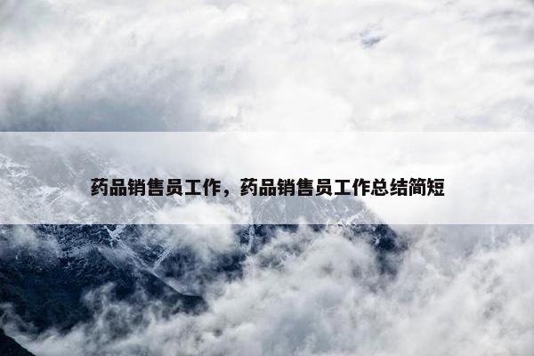 药品销售员工作，药品销售员工作总结简短