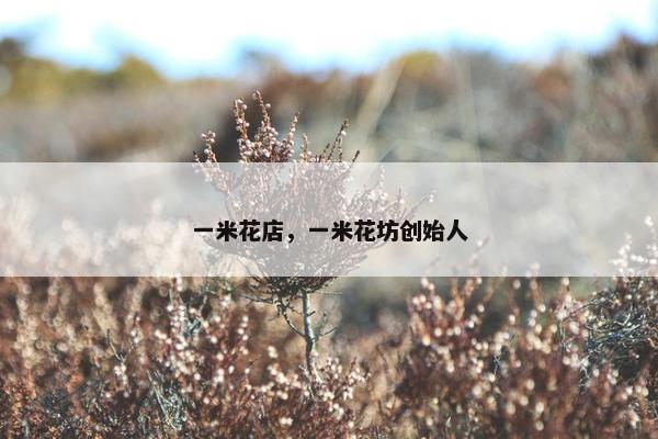 一米花店，一米花坊创始人