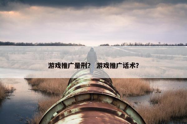游戏推广量刑？ 游戏推广话术？