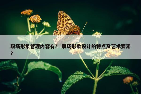 职场形象管理内容有？ 职场形象设计的特点及艺术要素？