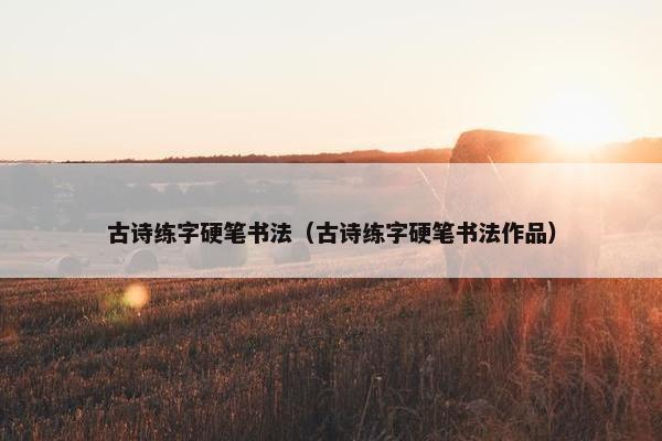 古诗练字硬笔书法（古诗练字硬笔书法作品）