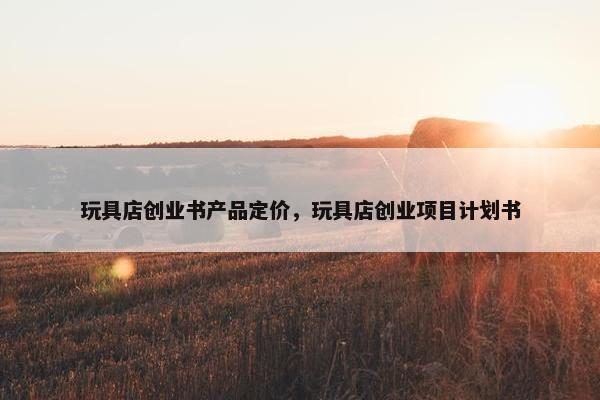 玩具店创业书产品定价，玩具店创业项目计划书