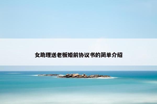 女助理送老板婚前协议书的简单介绍