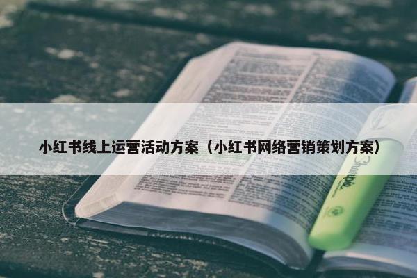 小红书线上运营活动方案（小红书网络营销策划方案）