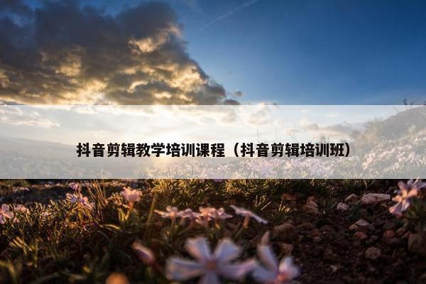 抖音剪辑教学培训课程（抖音剪辑培训班）