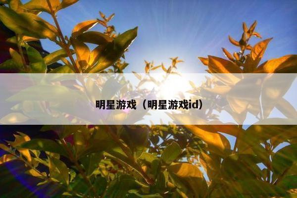 明星游戏（明星游戏id）