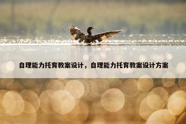 自理能力托育教案设计，自理能力托育教案设计方案