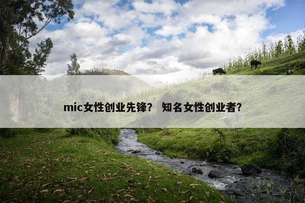 mic女性创业先锋？ 知名女性创业者？