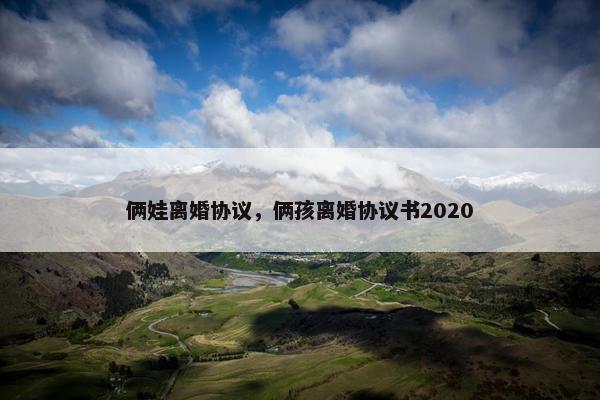 俩娃离婚协议，俩孩离婚协议书2020