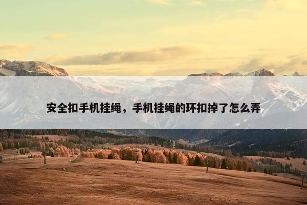 安全扣手机挂绳，手机挂绳的环扣掉了怎么弄