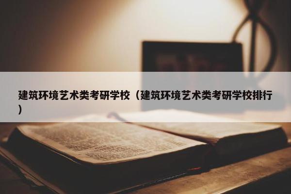 建筑环境艺术类考研学校（建筑环境艺术类考研学校排行）