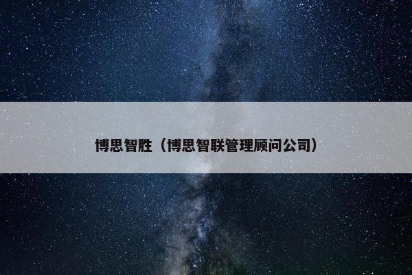 博思智胜（博思智联管理顾问公司）