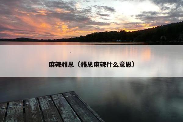 麻辣雅思（雅思麻辣什么意思）